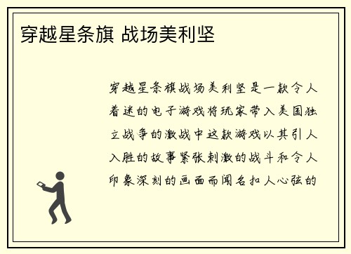 穿越星条旗 战场美利坚